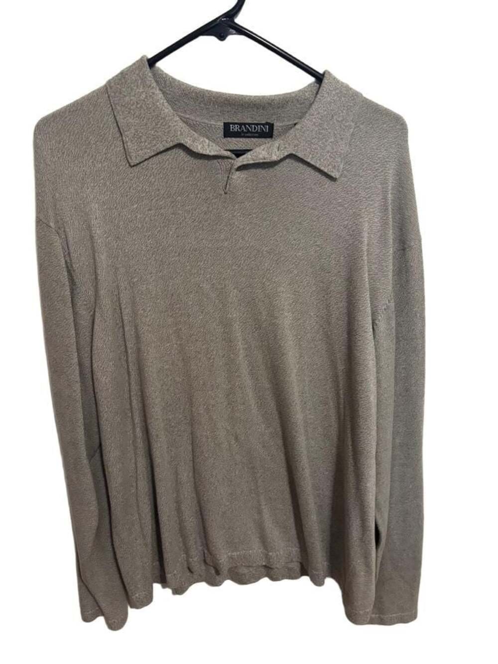 Brandini le collezioni Men's Long Sleeve Knit Polo Sweater Size XL